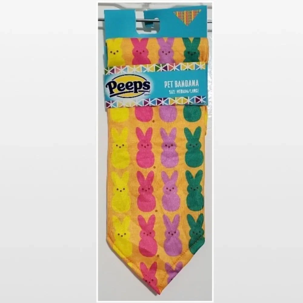New Pet Dog Bandana With Colorful Peeps Bunnies